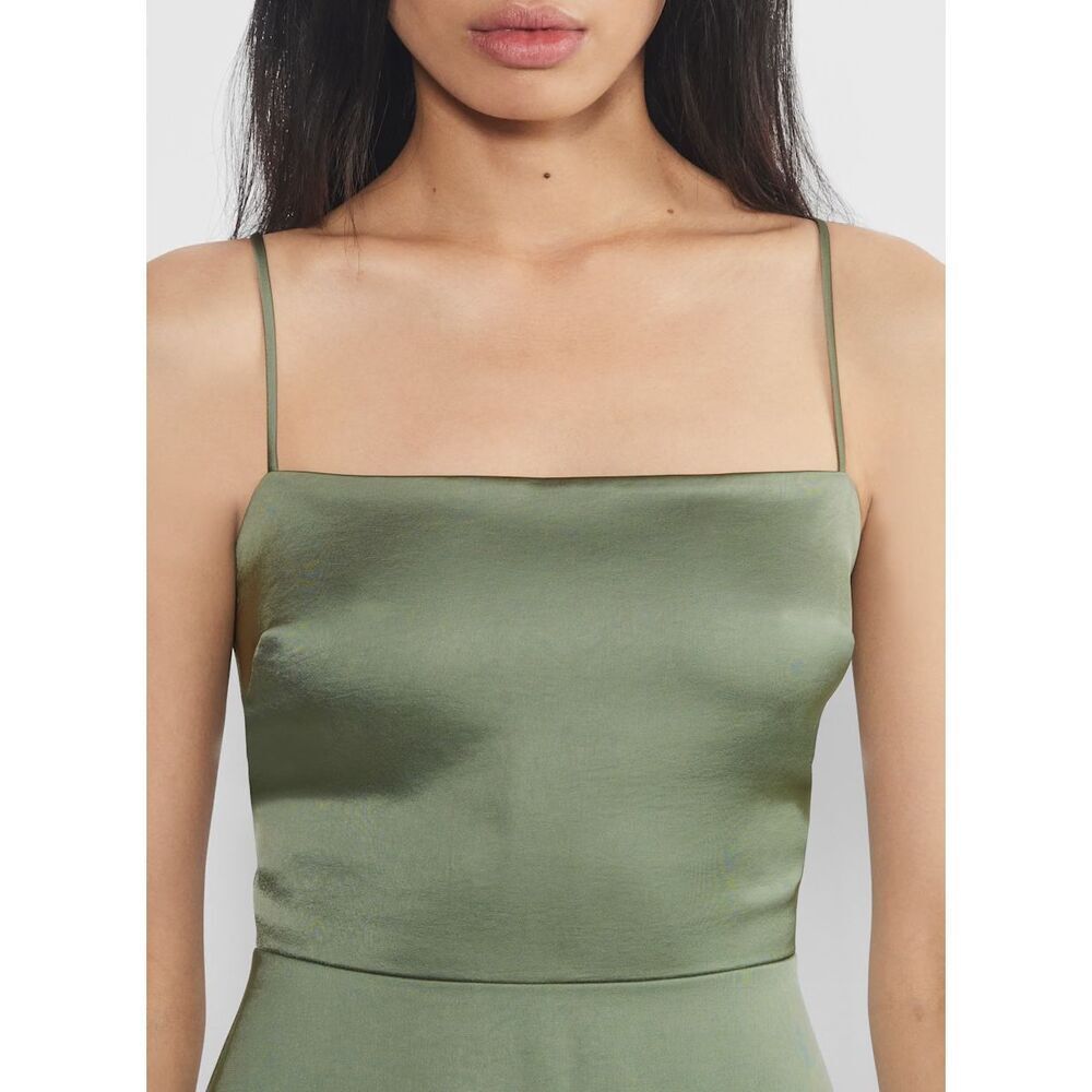 505. Wilfred aritzia Madelyn square neck Smokey sage green dress Sz 10 #120025 - Picture 16 of 16